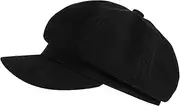 [FOMIYES] Women's Octagonal Beret Hat Vintage Style Decorative Cap Fashion Accessory Black
