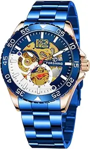 [Reginald] Mechanical Watch for Men Fashion Sports Tourbillon Automatic Watch Waterproof Stainless Steel Strap