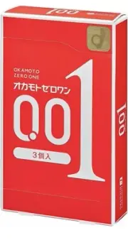 Okamoto 001 0.01 mm Zero One Thinnest Condoms Medium Size 3 Pieces