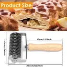 Lattice Cutter Stainless Steel Dough Lattice Roller with Wooden Handle PrPRE