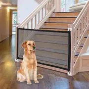 Magic Pet Gate for House Black Portable Mesh Folding Safety Fence Baby Dog Gate Isolated Gauze Enclosure Gate Pet Dog Supplies 110*72cm
