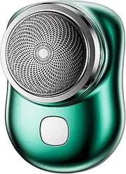 USB Mini Shaver, Pocket Size Washable Electric Razor, Mini Portable Automatic Rechargeable Waterproof Razor, Type-C USB Shaver Trimmer, Mini Shavers for Men (Green)