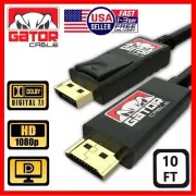 DisplayPort DP to HDMI Cable Adapter Converter AV PC Monitor TV 1080P 60Hz 10FT