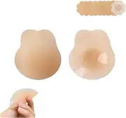 [Generic] Heatunk Ultra-Thin Silicone Nipple Covers - Lift & Super Sticky Adhesive Pasties | Strapless Backless Bras