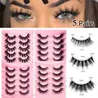 " 5 Pairs 3D Fake Eyelashes Long Thick Natural False Eye Lashes Set Mink Make /