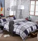 Single/Double/Queen/King 100% Cotton Checks Quilt Doona Duvet Cover