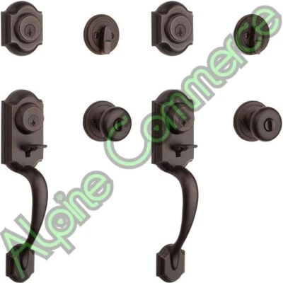 *2-Sets* Kwikset Montara X Juno Knob SmartKey Deadbolt Venetian Bronze 95530-019