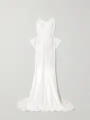 [Halfpenny London] Halfpenny London - India Bow-detailed Satin Gown - White - 2 2 White