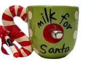Mud Pie Christmas Mug~Milk For Santa~with Pen And Jingle Bell!