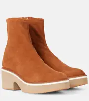 [Clergerie] Clergerie Albane suede platform ankle boots AU 9 brown