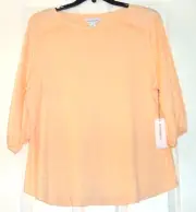 NWT Liz Claiborne Womans Size XXL Apricot (Peach) 3/4 slv. Lightweight Top Shirt