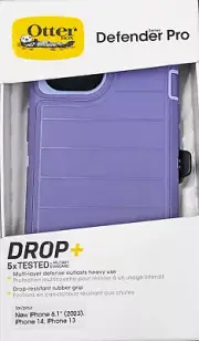 OtterBox Defender Pro Series Case and Holster - iPhone 15/14/13-Purple Majesty