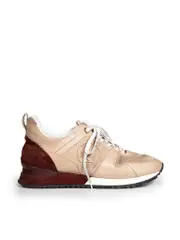 Beige Run Away Suede Trainers