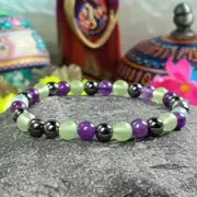 2025 Triple Empath Protection Bracelet Amethyst Fluorite Hematite Healing Beads