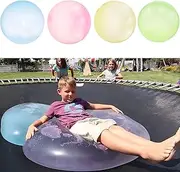 X-Large Water Bubble Ball Balloon Inflatable Water-Filled Ball Soft Rubber Ball for Outdoor Beach Pool Party (Blue)