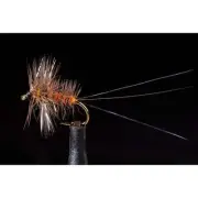 Palmered Spinner Orange Freshwater Fly