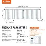 Free Standing Dog Gate 24 Inch High 80 Inch For Wide Foldable Pet Barrier 4