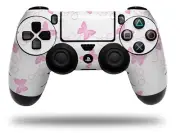 Skin for Sony PS4 Controller Pastel Butterflies Pink on White