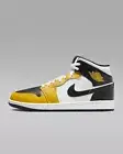 New Nike Air Jordan 1 Mid Shoes Yellow Ochre Black White DQ8426-701 Men's 11