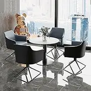 Office Reception Room Club Table and Chair Set,Small Conference Table,Coffee Kitchen Dining Table Set,Reception Table and Chair Combination Negotiation Table (Color : I, Size : 60cm/23.6in)