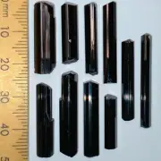 Black Tourmaline rough lustrous shiny loose crystals Schorl parcel lot 53.6ct
