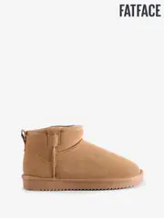 FatFace Maeve Tan Brown Mini Boot Slippers (Q60494) | $114