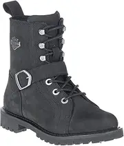Harley-Davidson Women's Lornell 6" Lace w/Strap Motorcycle Boot, Black, 10
