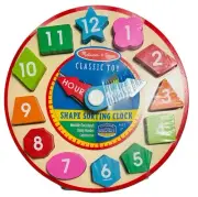 Melissa and Doug Shape Sorting Clock - Wooden Educational Toy New Sealed