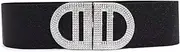 [ZYALTFDC] Women's Stretchy Belt for Dresses Elastic Wide Waist Belt for Women Girls Stretch Retro Cinch Belts Sparkly Rhinestone Metal Buckle Vintage Waistband