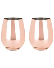 Viski Summit Copper Stemless Wine Glasses