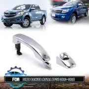 Front Outer Door Handle Chrome W/ Keyhole For Ford Ranger Mazda BT-50 2012-2018