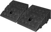 TOPPERFUN 2 Pcs Threshold Ramp, 10.6x9.8x2.7in Portable Multi-Function Ramp, Lightweight and Easy to Install Step and Driveway Curb Plastic Ramp, Uphill Pad for Cars, Bicycles and Wheelchairs