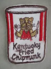 VINTAGE WACKY PACKAGES PATCH KENTUCKY FRIED CHIPMUNK 3.5"