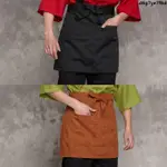 【天天優選百貨】日式料理圍裙壽司圍裙店服務員鐵板燒廚師黑色短圍裙褐色短圍裙