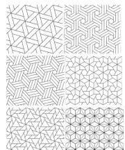 Premade, Ready to use Tattoo Stencils, 6 sheet package of Geometric Patterns