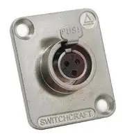 1 x Switchcraft 5 Way Panel Mount XLR Connector, Female, Silver Plated Contacts