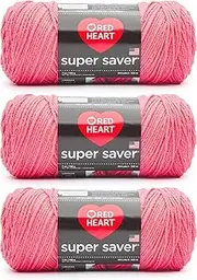 [Red Heart] Super Saver Persimmon Yarn - 3 Pack of 7oz/198g - Acrylic - 4 Medium (Worsted) - 364 Yards - Knitting/Crochet