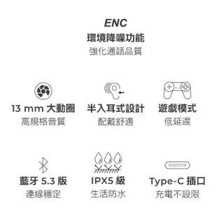 【AIWA 愛華】無線 藍芽耳機 AT-X80D 低延遲 ENC降噪(追劇級 BT V5.3 藍牙耳機 /IPX5防水)