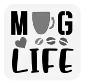 10"x10" Clear Plastic Stencil - Coffee Mug (SA978)