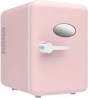 MegLob 4L Portable Refrigerator, Mini Cosmetic Medicine Insulin Freezer, 6 * 330Ml Cans Drink Cooler, Car Breast Milk Perfume Lipstick Travel Chiller,Pink