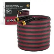 50ft Non-Expanding Garden Hose with 8-Layer Latex Core, Lightweight & Kink-Fr...