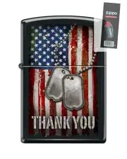 Zippo 56161 dog tags american usa distressed flag military Lighter + FLINT PACK