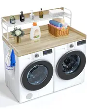 Washer Dryer Countertop with Shelf 54"x27" Wooden Washer Dryer Cover Oak