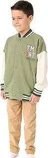 [TEENAGE MUTANT NINJA] Turtles Boys Bomber Jacket | Kids TMNT Character Varsity Jacket in Green | Childrens Baseball Jacket