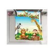 3D Cute Animal Giraffe 003 Bed Pillowcases Quilt King Size