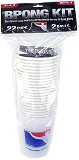 Official World Series of Beer Pong (WSOBP) Game Set 22 x White, Pro Cups + 2 x 3-Star, Tournament-Grade, Seamless Balls
