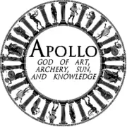 Apollo God Art Archery Sun Knowledge Greek - 100 Pack Circle Stickers 3 Inch