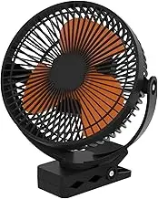 10000mAh Rechargeable Battery Portable Clip Fan, 8-inch USB Car Fan, 3 Speeds, 35dB Ultra Quiet, Sturdy Clamp Desk Fan for Camping, Golf Carts,Outdoor, Stroller, Fishing, Office, Gym, Treadmill