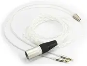 NewFantasia 4-pin XLR Balanced Cable 6N OCC Copper Single Crystal Silver Plated Cord Compatible with Hifiman Arya, Sundara, Ananda, HE400SE Headphones 2.1m/6.8ft (4-pin XLR to Dual 3.5mm Version)