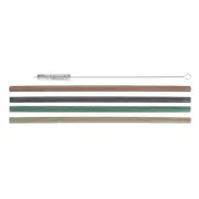 12pc Avanti Reusable Straight Drinking Straws Drinkware w/Cleaning Brush Glitter